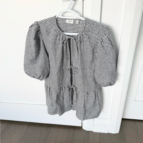 Wilfred Tops - Wilfred Tie-Front Gingham Top